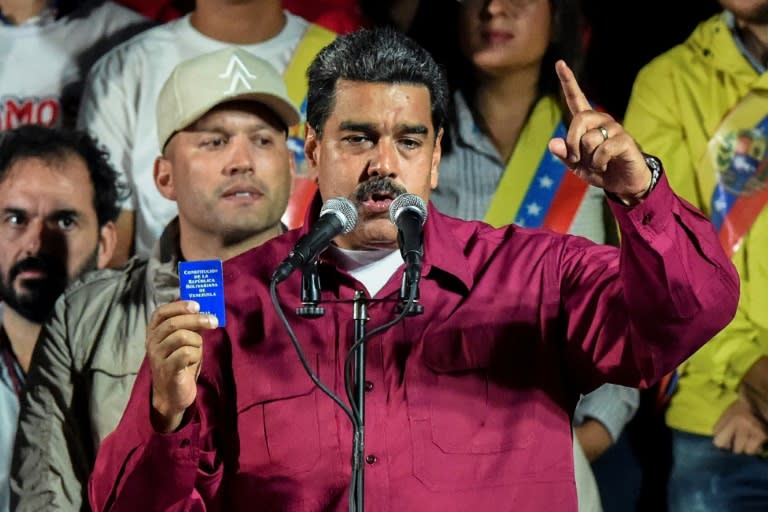 Nicolas Maduro celebrated a resounding victory in Venezuela's presidential election in a vote that his opponents rejected as invalid