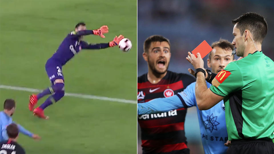 Janjetovic saw red for his Sydney derby moment of madness. Pic: Fox Sports/Getty