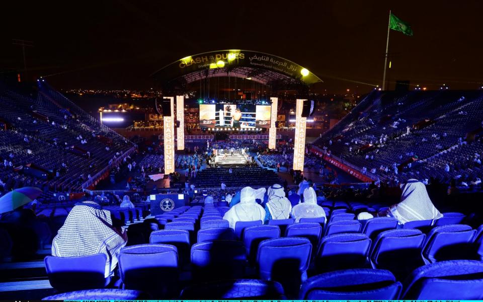 The Clash on the Dunes took place in 2019 between Andy Ruiz Jr. and Anthony Joshua - GETTY IMAGES