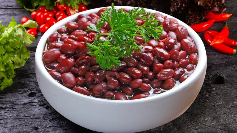 bowl of red kidney beans