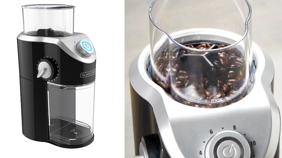 Black + Decker Burr Mill Coffee Grinder in Silver and Black - Walmart, $45