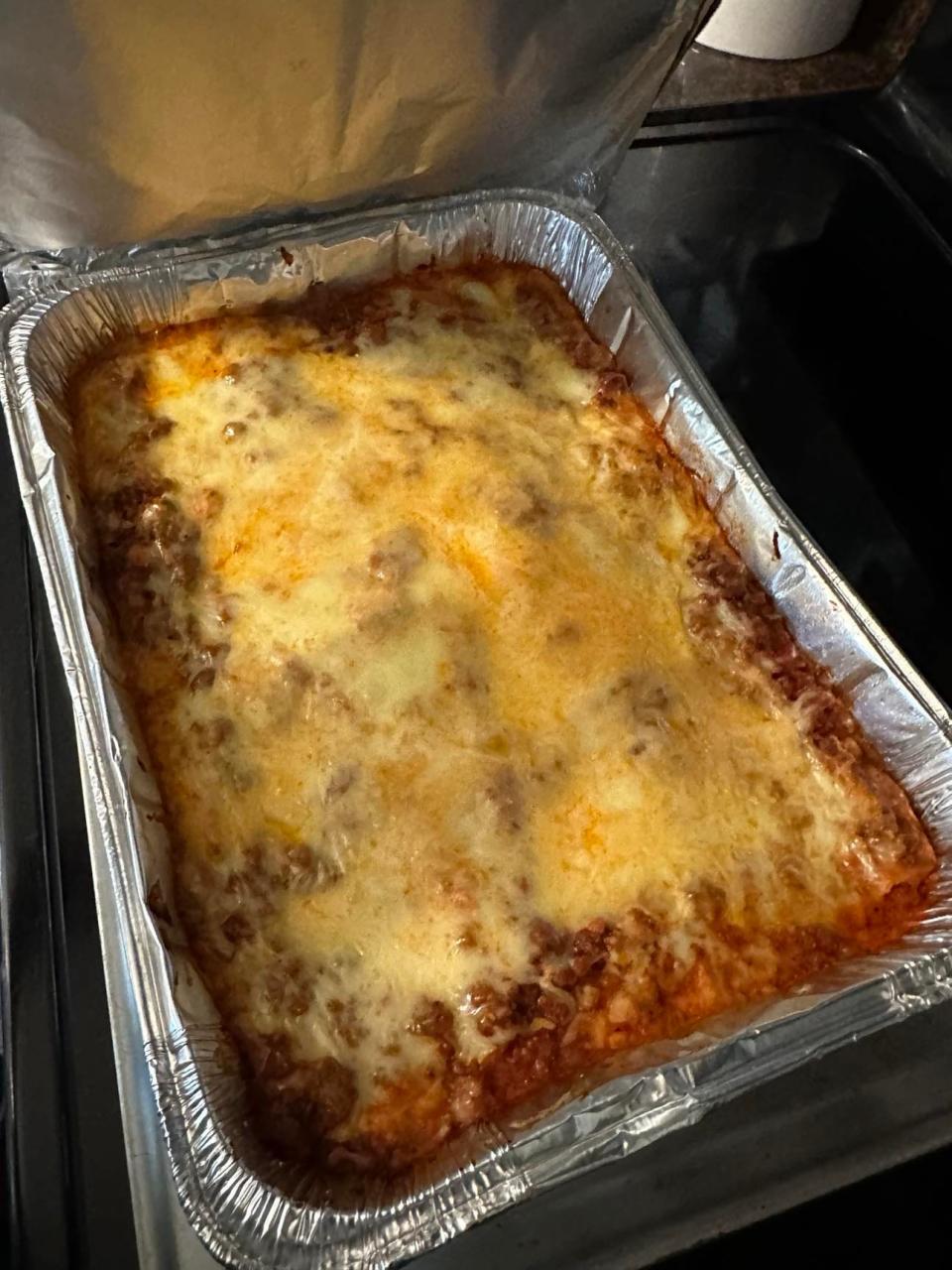 A lasagna made for a community member in need by volunteer home cook Mindy Lee Barron of Hope Mills.