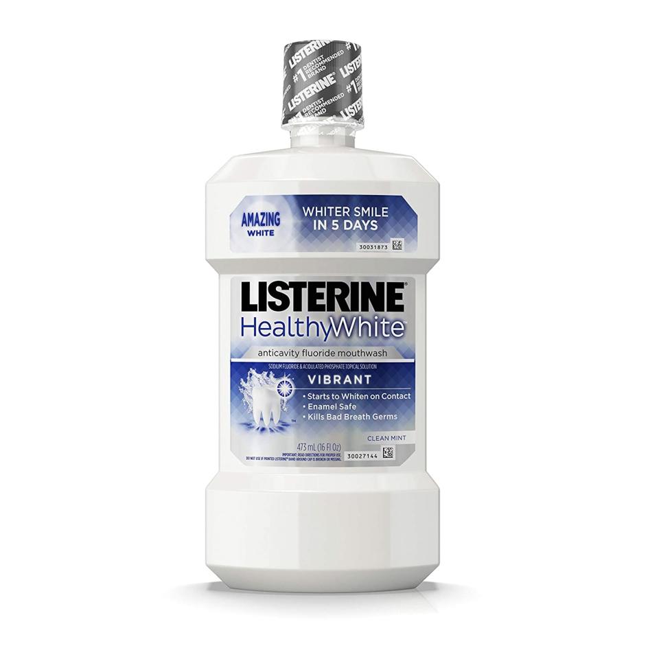 Listerine Healthy White Vibrant Fluoride Mouthwash; best whitening mouthwash