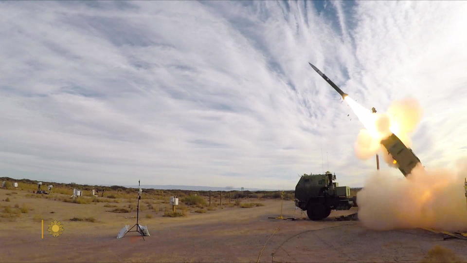 A HIMARS (High Mobility Artillery Rocket System) launcher.  / Credit: CBS News