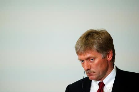 Kremlin spokesman Dmitry Peskov attends a news conference of Russian President Vladimir Putin and Laos' Prime Minister Thongloun Sisoulith following the Russia-ASEAN summit in Sochi, Russia, May 20, 2016. REUTERS/Sergei Karpukhin