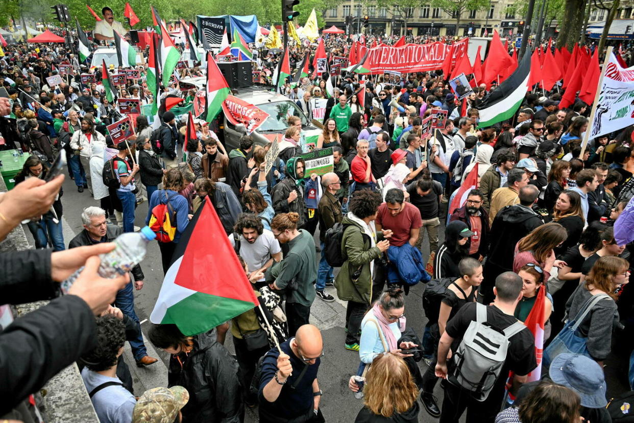 La cause palestinienne était l'une des revendications de ce 1er Mai.  - Credit:SEVGI/SIPA / SIPA / SEVGI/SIPA