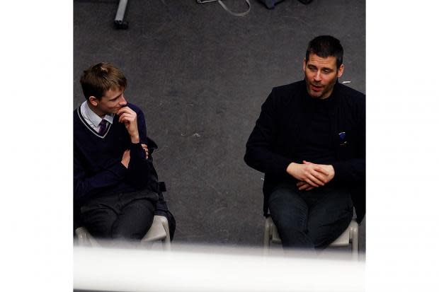 Actor Robert James-Collier visited Blackburn Central High School to visit students