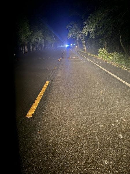 A photo of a flooded roadway, provided by the Leon County Sheriff's Office.