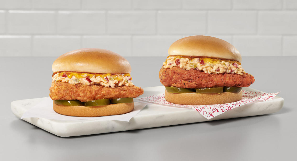 Honey Pepper Pimento Chicken Sandwich and the Spicy Honey Pepper Pimento Chicken Sandwich.
 (Chick-fil-A)