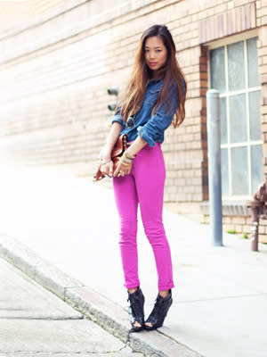 Hot pink jeans