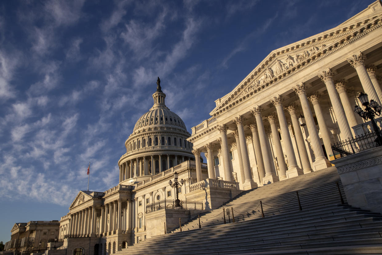 The Capitol is seen on the morning after Election Day as Democrats took back the House with a surge of fresh new candidates and an outpouring of voter enthusiasm ending eight years of Republican control, in Washington, Wednesday, Nov. 7, 2018. (AP Photo/J. Scott Applewhite)