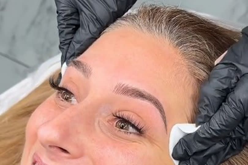 Stacey Solomon showed off her freshly microbladed eyebrows