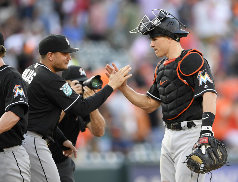 Miami Marlins catcher J.T. Realmuto (AP Photo/Nick Wass)