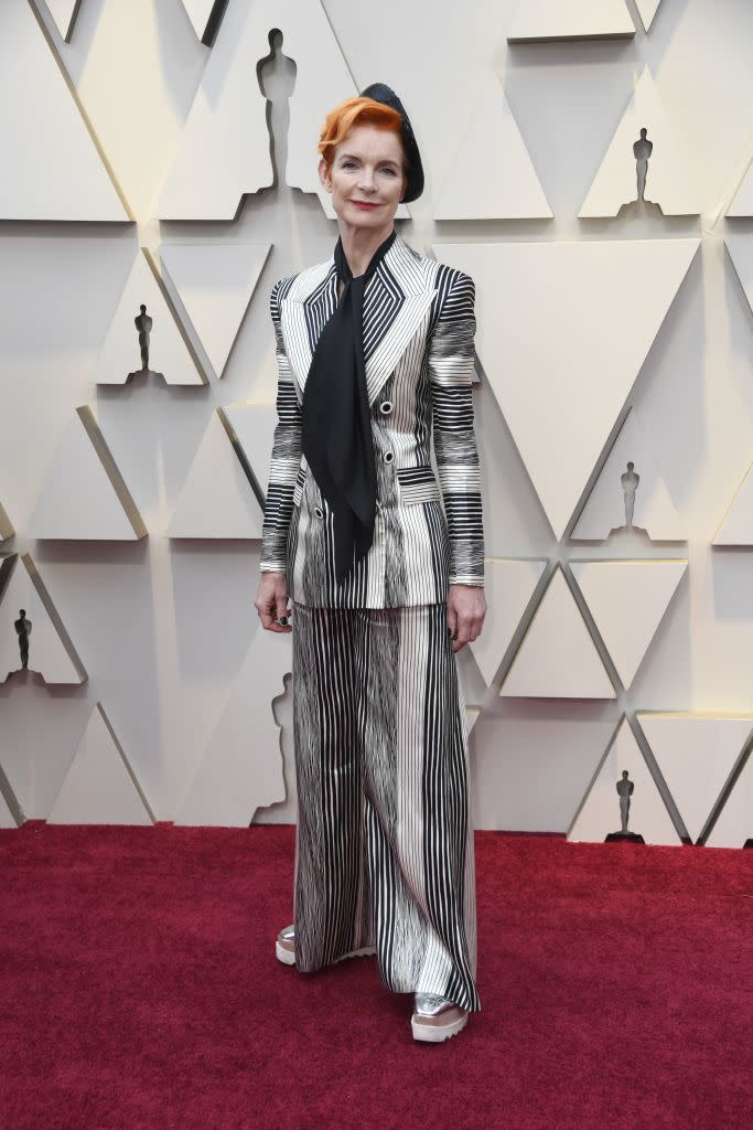 <p>Sandy Powell attends the 91st Academy Awards at the Dolby Theatre in Hollywood, Calif., on Feb. 24, 2019. (Photo: Getty Images) </p>