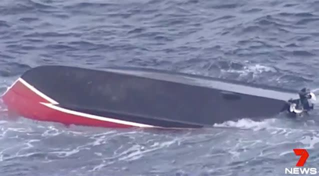 The boat capsized just after 6.30am on Wednesday. Photo: 7 News