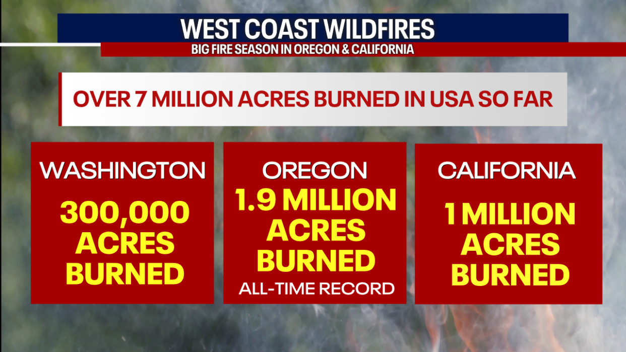 <div>While Washington has seen an "average" wildfire season, Oregon set a new record for number of acres burned.</div> <strong>(FOX 13 Seattle)</strong>