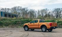 <p>The XL’s available STX Appearance package helps dress up the bargain Ranger’s look with fog lights, gloss-black bumpers, and 17-inch aluminum wheels in place of the standard steel wheels.</p>