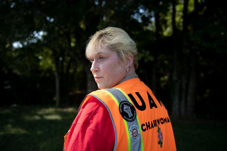 Tina McDonald, Chairperson for Ryder in the UAW Local 1853 at UAW Hall in Spring Hill, Tenn., Friday, Sept. 22, 2023.