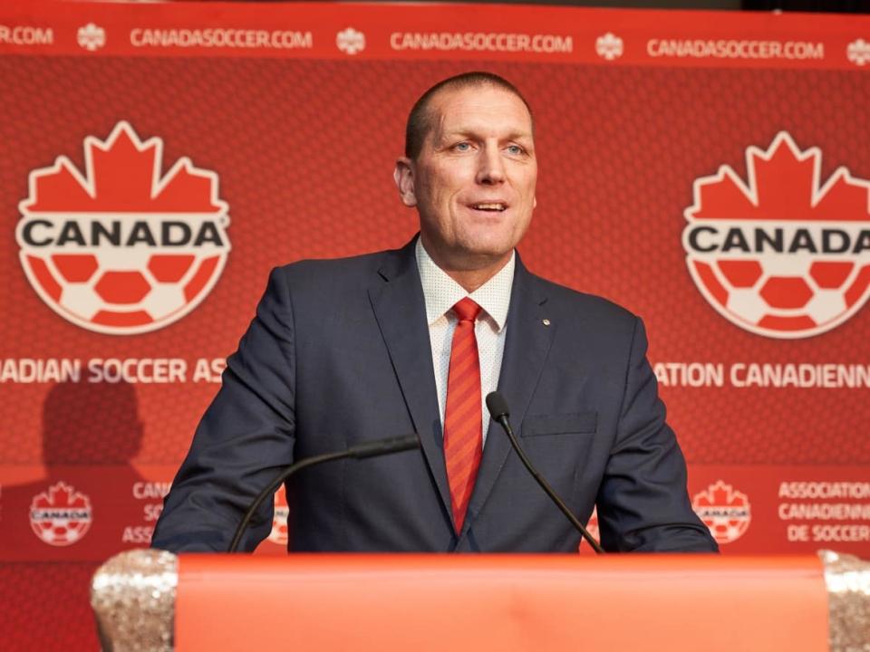 Jason deVos was appointed interim general secretary of Canada Soccer in April. (David Lipnowski/Canada Soccer - image credit)