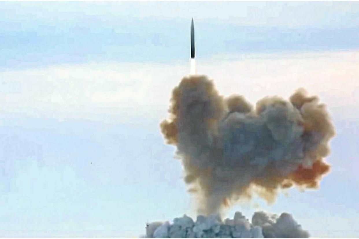 Image d'illustration d'un missile russe.  - Credit:RUSSIAN DEFENCE MINISTRY PRESS SERVICE HANDOUT / MAXPPP / EPA/MAXPPP