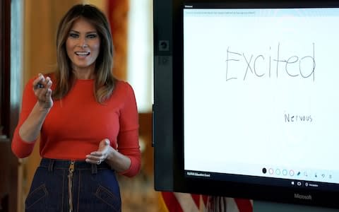 Melania Trump in a sessions with students at the White House - Credit: USA-TRUMP/MELANIA