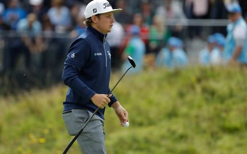 Australia's Cameron Smith plays the 15th green during the second round of the British Open Golf Championship - Credit: AP Photo/Matt Dunham