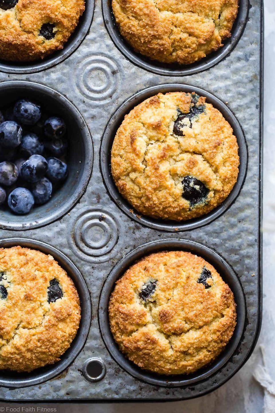 Low-Carb Sugar-Free Keto Blueberry Muffins with Almond Flour