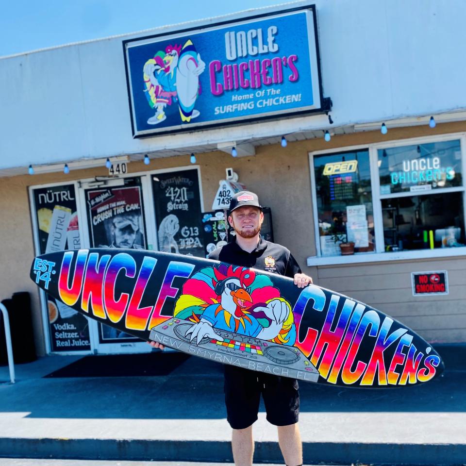 Owner Craig Glore Jr. outside of Uncle Chicken's in New Smyrna Beach.