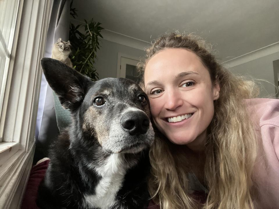 Doriana Homerski and her dog, Kobi. Homerski considers herself lucky she has her parents and her partner as a support system because her mobility issues and fatigue can be debilitating. (Image provided by Doriana Homerski)