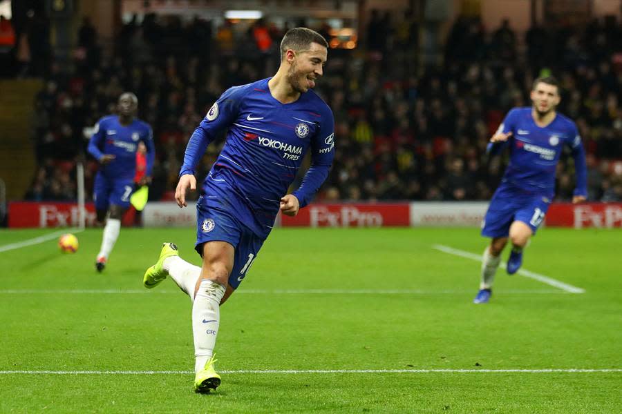 Mit seinem Doppelpack beim Sieg im Auswärtsspiel beim FC Watford hat sich Eden Hazard in einen elitären Kreis geschossen: Alle Wettbewerbe zusammengenommen, hat der Belgier nun über 100 Tore für den FC Chelsea erzielt