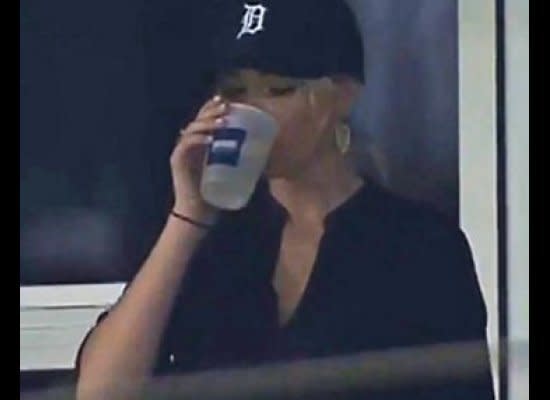 20 year-old Kate Upton denies rumors that she was drinking alcohol at a Detroit Tigers baseball game    (TMZ Photo) 