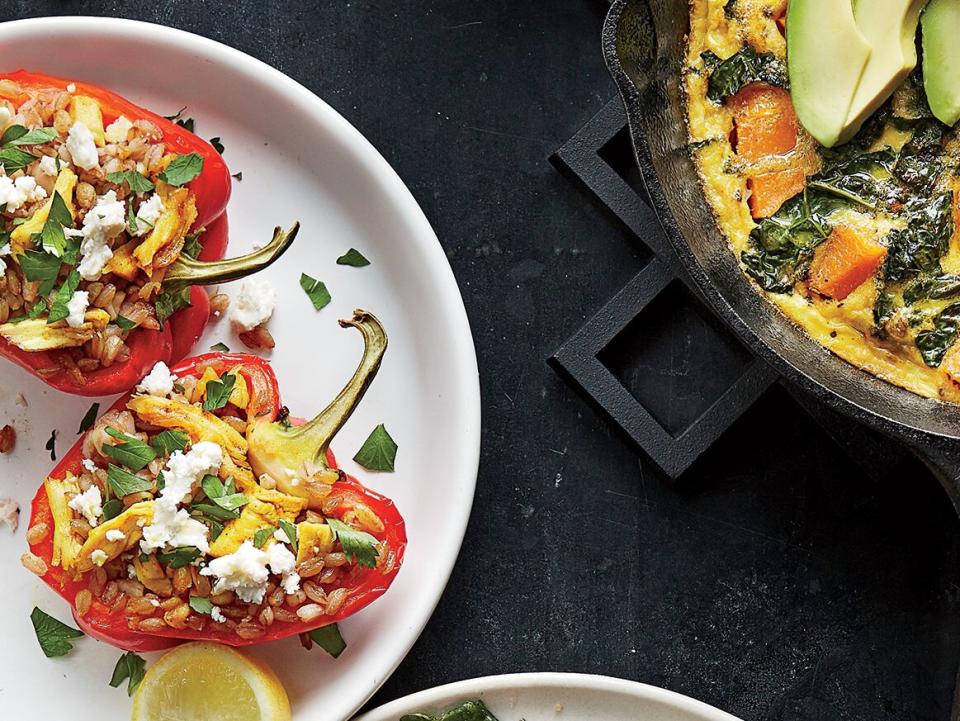 Turmeric Chicken-Stuffed Peppers