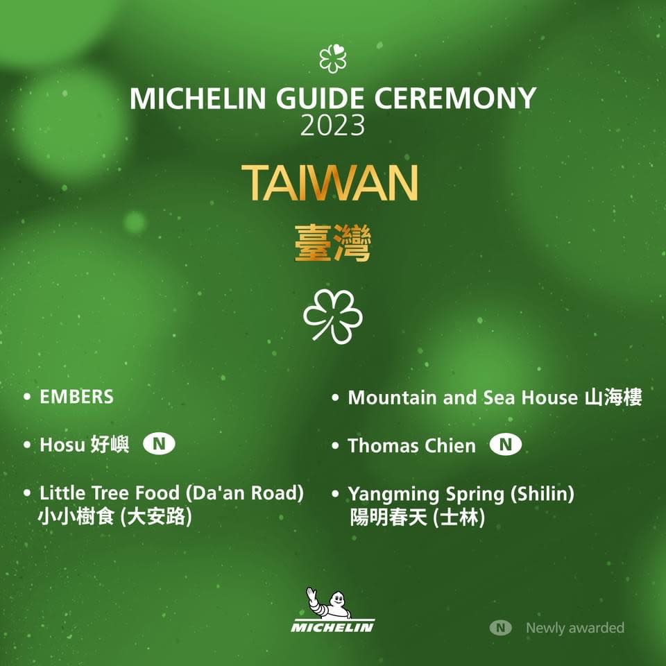 發光的綠星，台灣加入米其林綠星行列，重視材料來源、環境足跡、資源管理等評判標準。