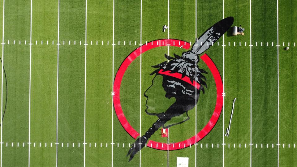 The Warriors logo at Salamanca High School was designed by Carson Waterman, a Native American artist. Superintendent Bob Breidenstein said “It is still connected with our geography and our ancenstry. The Warrior logo has a specific purpose and meaning in our community.”