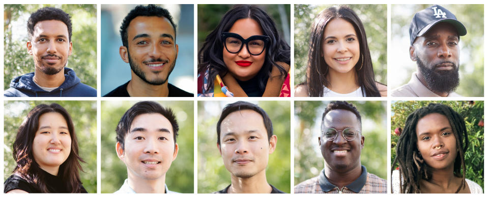 Rideback Rise Residents (clockwise from top left): Biniam Bizuneh, Nate Burke, Marissa Diaz, Crystal Ferreiro, Victor Gabriel, Raven Jackson, Omar S. Kamara, Eric Lu, Min-Woo Park and Ran Ran Wang