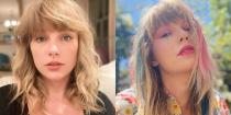 <p>The corona era may be upon us, but the <em>Lover </em>era is still alive and well. Paying tribute to the album's rainbow color scheme, Taylor Swift added some bright streaks of color to her famous blonde hair. Swipe for a better look at the shocks of fuchsia and teal. </p>