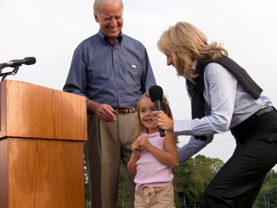 Joe Biden and Jill Biden with granddaughter Natalie in September 2008.