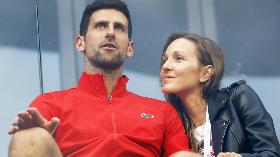 Novak Djokovic and wife Jelena, pictured here at the Adria Tour in Serbia.