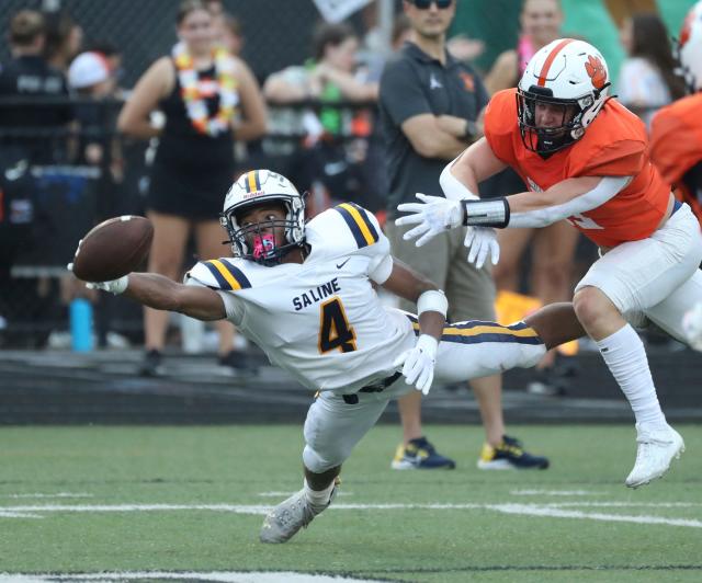 Michigan high school football: Saline's CJ Carr picks apart Brighton in  42-3 Week 1 rout