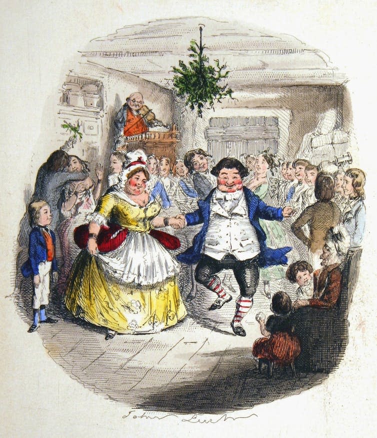 <span class="caption">Frontispiece of A Christmas Carol.</span> <span class="attribution"><span class="source">John Leech</span></span>