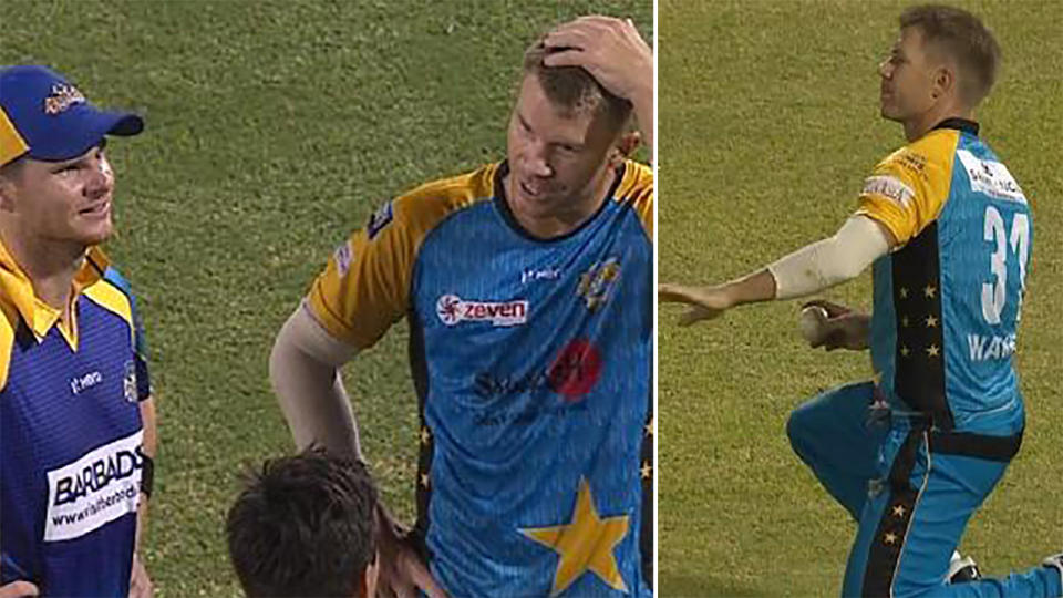 David Warner showed some brilliant sportsmanship against Smith. Source: Fox Sports