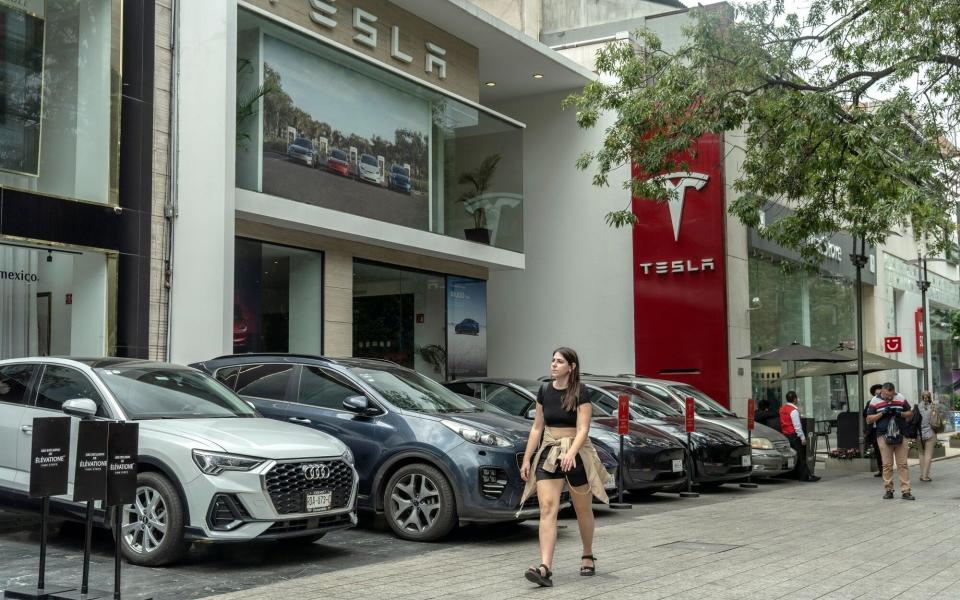 A Tesla dealership in Mexico City last month