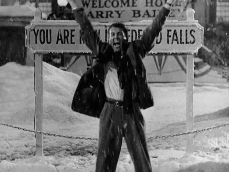 James Stewart portrays George Bailey in the 1946 film "It's a Wonderful Life."