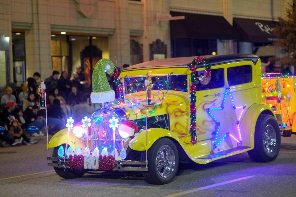 Over 80 floats and vehicles were on display Friday as they rolled down Polk Street  Friday night during the Center City Electric Light Parade in downtown Amarillo.