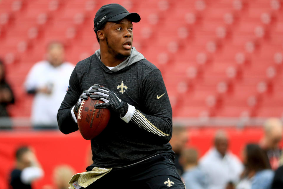 Teddy Bridgewater signed a deal with the Carolina Panthers that includes a workout bonus that he has not yet been able to earn because of the NFL's COVID-19 safety measures. (Photo by Mike Ehrmann/Getty Images)