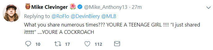 Screengrab of Mike Clevinger’s tweet.