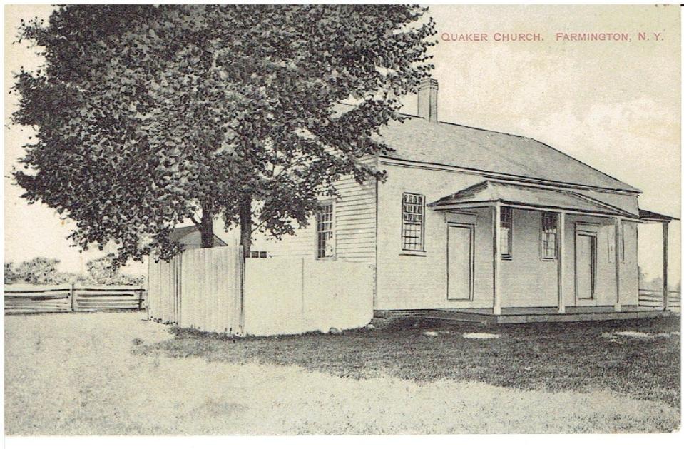 This is a sketch of how the South Farmington Friends Cemetery chapel once looked.