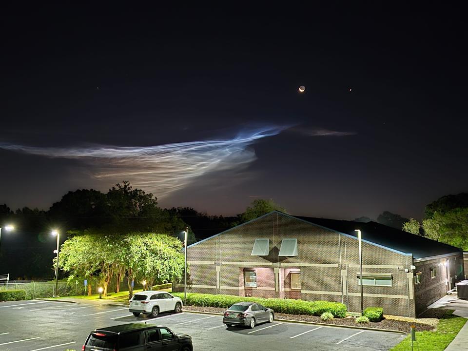 Noctilucent clouds could be seen as far as Tampa after the SpaceX launch early July 3, 2024.