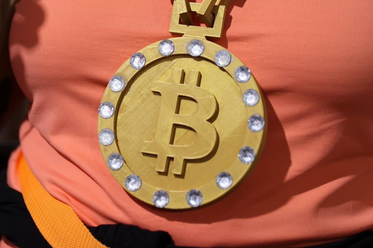 An attendee at the Bitcoin 2021 Convention in Miami, Florida on 4 June, 2021 (Getty Images)