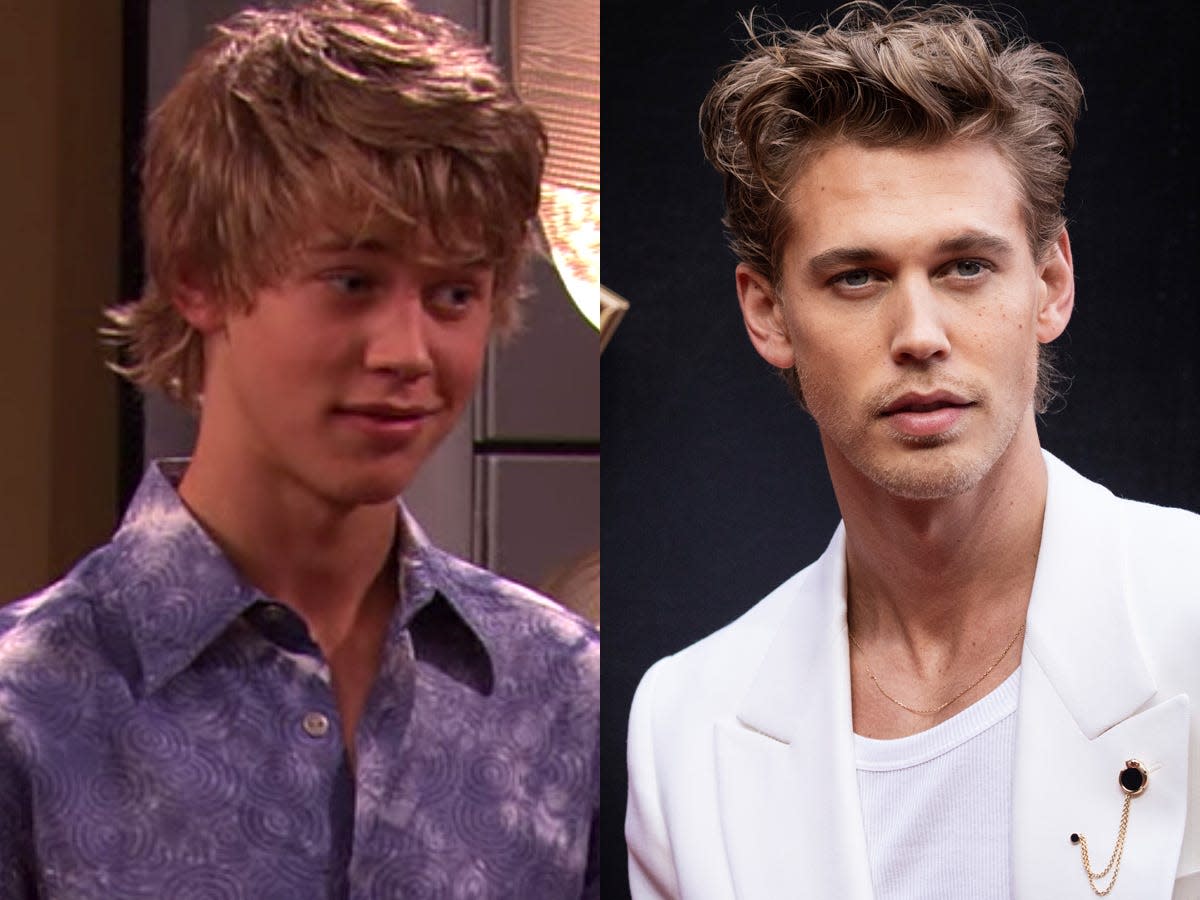 On the left: Austin Butler in season one of "iCarly." On the right: Butler in May 2022.